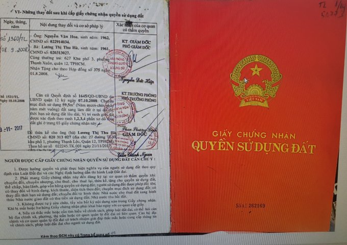 CẦN BÁN NHANH NHÀ ĐẸP, MẶT ĐƯỜNG LỚN KHU VỰC P. THẠNH LỘC - QUẬN 12