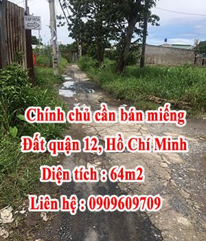 Chính chủ Cần bán miếng Đất quận 12, Hồ Chí Minh
