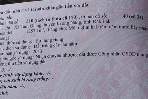 Cần bán đất tại Krông Năng, Đắk Lắk