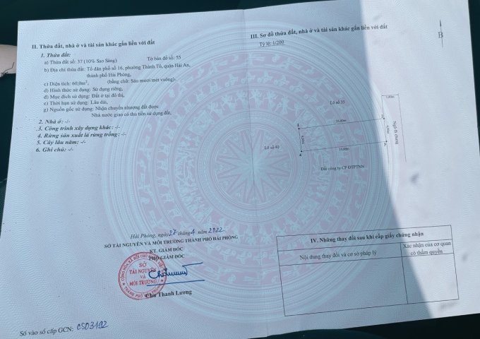 CHÍNH CHỦ BÁN NHÀ KHU TĐC SAO SÁNG, 618 NGÔ GIA TỰ, P. THÀNH TÔ, Q. HẢI AN, HẢI PHÒNG.