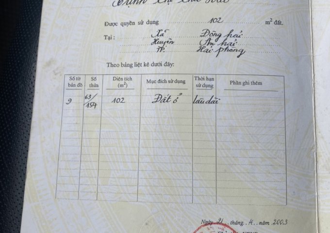 CHÍNH CHỦ BÁN ĐẤT TẠI BÌNH KIỀU 2, P. ĐÔNG HẢI 2, HẢI AN, HẢI PHÒNG.