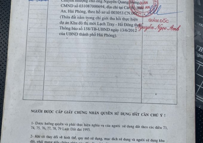 CHÍNH CHỦ BÁN ĐẤT TẠI BÌNH KIỀU 2, P. ĐÔNG HẢI 2, HẢI AN, HẢI PHÒNG.