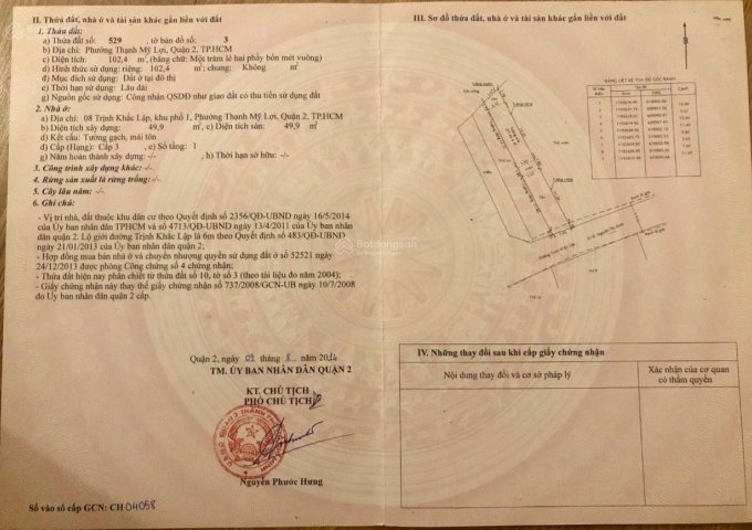 Chính chủ cần bán lô góc nhà mặt tiền Trịnh Khắc Lập
