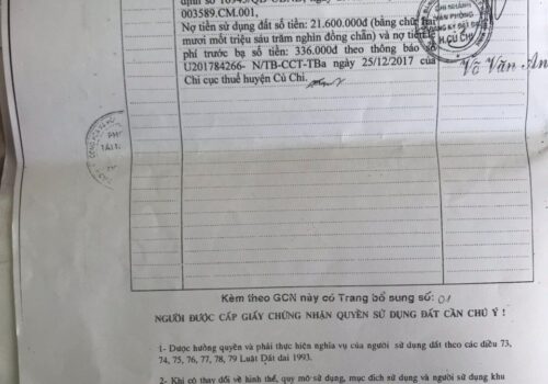 Cần bán đất 2 mặt tiền tại Xã Phạm Văn Cội, Huyện Củ Chi