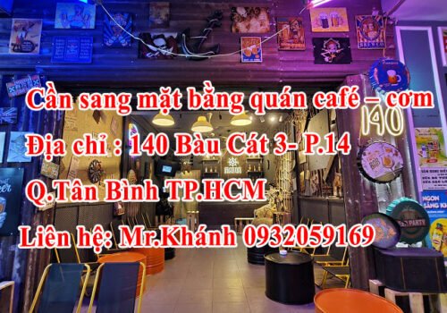 Cần sang mặt bằng quán Cafe Cơm