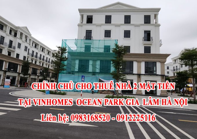 Chính chủ cần cho thuê nhà 2 mặt tiền tại Vinhomes Ocean Park Gia Lâm, Hà Nội