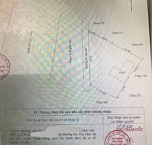 Tôi cần bán mảnh đất vườn thuộc xã An Sơn Thuận An