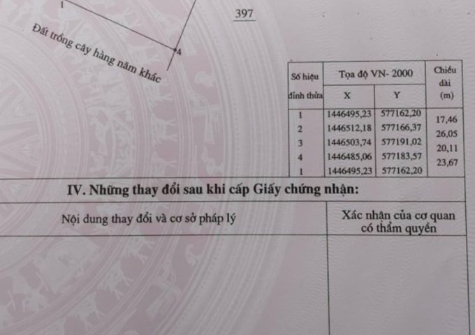 Chính chủ cần bán lô đất 464m2 Hòa Quảng Bắc,Phú Hòa,Phú yên