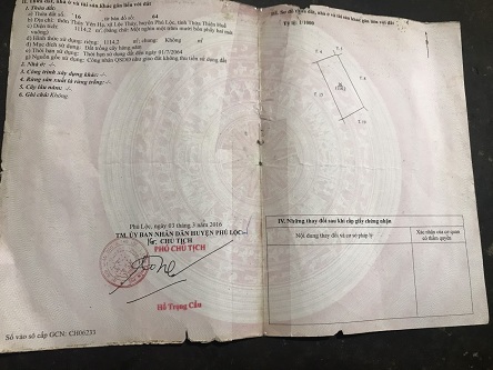 Đất CLN Lộc Thủy, Phú Lộc, TP Huế