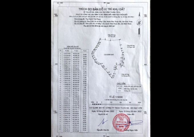 Gia đình cần bán hoặc cho thuê 8.2ha đất vườn tại Liêm An, Xã Hồng Liêm, Hàm Thuận Bắc, Bình Thuận