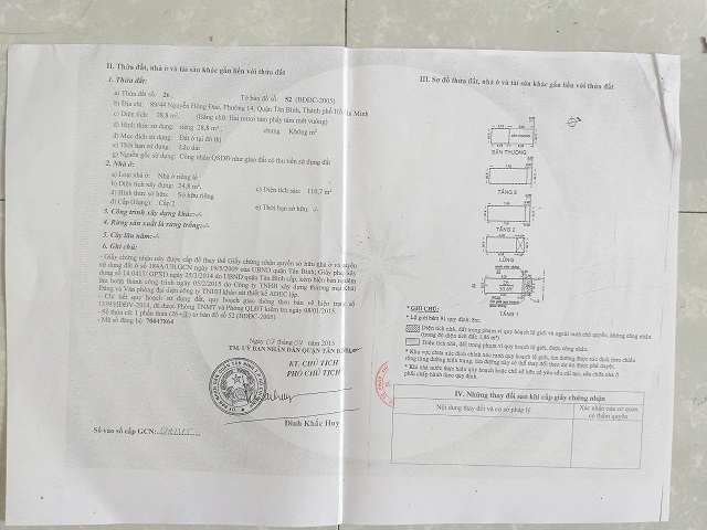 BÁN  NHÀ 89/44 NGUYỄN HỒNG ĐÀO TẠI TÂN BÌNH TP HCM