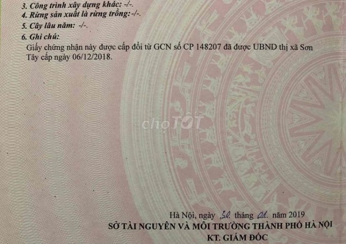 Bán nhà SĐCC tại Trung Sơn Trầm, Thị xã Sơn Tây, Hà Nội