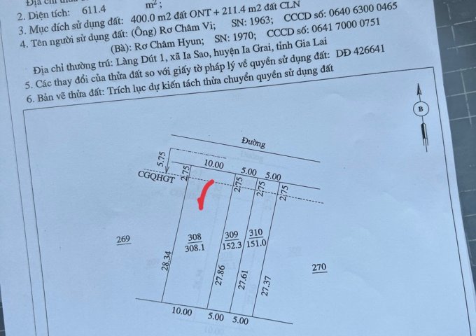 ĐẤT NỀN LÀNG DÚT 1 IA SAO GIA LAI CÁCH TP PLEIKU CHỈ 1KM