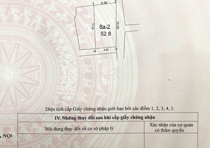 Chính chủ bán Đất sổ đỏ chính chủ, 2 mặt tiền, DT 52,8m2 tại Lê Xá, Mai Lâm, Đông Anh, Hà Nội.