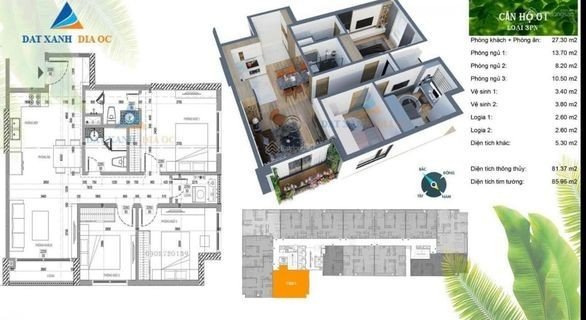 Bán nhanh căn hộ 3PN Phương Đông Green Home  Long Biên – liên hệ 090228856