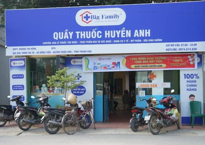 CHUYỂN NHƯỢNG NHÀ THUỐC GPP tại vị trí Cầu Gốm, Thị Tứ, Đồng Tiến, Triệu Sơn, Thanh Hóa