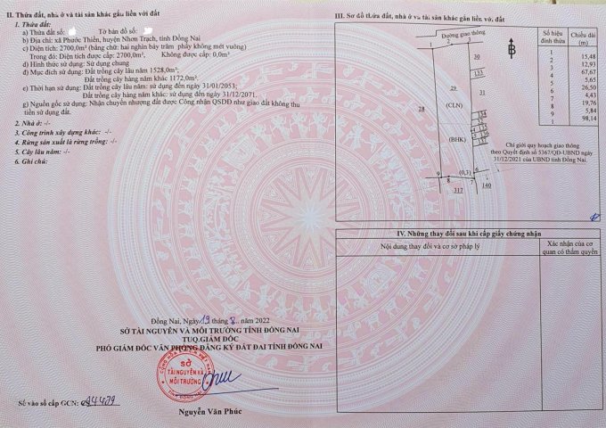 BÁN ĐẤT XÃ PHƯỚC THIỀN NHƠN TRẠCH ĐỒNG NAI 2700m2 - 2 Mặt tiền, Gần Sân bay Long Thành