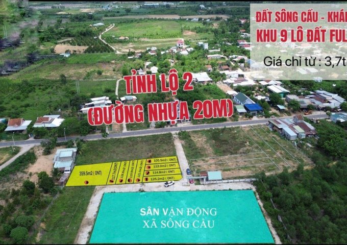Bán đất ngay sân vận động Sông Cầu Khánh Vĩnh thổ cư 100% giá chỉ 3.7tr/m2