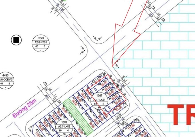 Cần bán gấp lô đất A2.7 Lk1 gần đường lớn(25m) tại Thanh Hà Mường Thanh Cienco 5