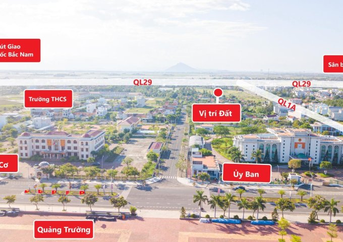 Chính chủ bán lô đất mặt tiền trung tâm thị xã Đông Hòa, Phú Yên. Sổ đỏ đất đô thị 100%