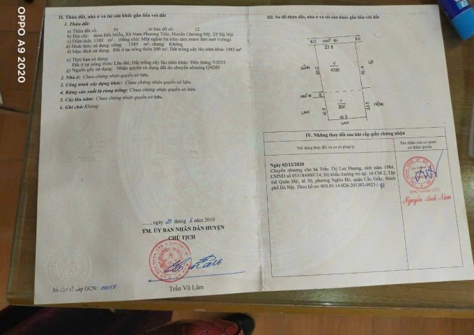 Bán đất đồi miễu nam phương tiến, xuân mai, chương mỹ hà nội