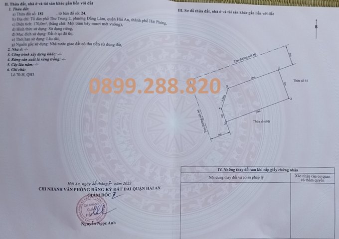 Bán lô đất 170m2 Thư Trung 2 lô góc, P Đằng Lâm gần Cơ khí Đức Quy