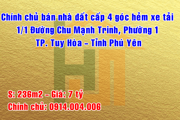 Bán nhà mặt phố tại Đường Chu Mạnh Trinh, Tuy Hòa,  Phú Yên diện tích 236m2  giá 11 Tỷ