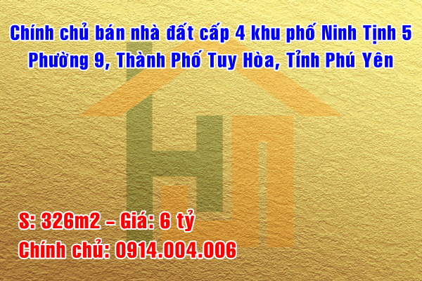Bán nhà riêng tại Đường Ninh Tịnh, Tuy Hòa,  Phú Yên diện tích 326m2 6 tỷ