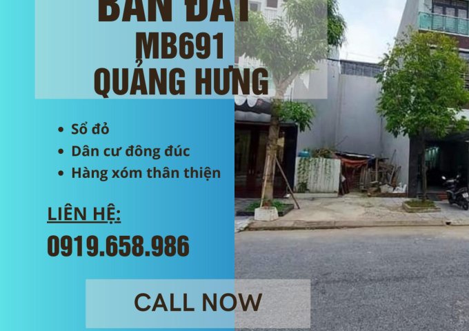 Bán đất chính chủ mb691 Quảng Hưng, tp Thanh Hóa