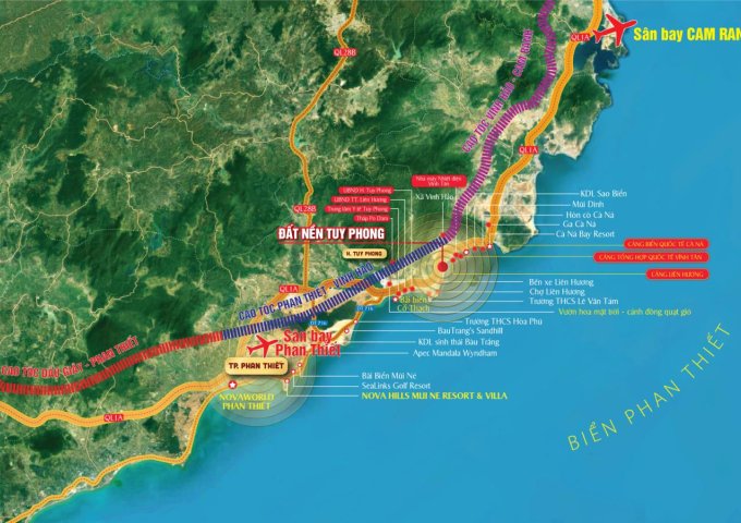 Đầu tư sinh lời ngay với  Đất Biển Bình Thuận, gần nút giao cao tốc.