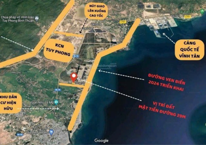 Bán đất biển Liên Hương ngay cảng Quốc Tế Vĩnh Tân-kết nối sân bay Phan Thiết chỉ 750 trệu