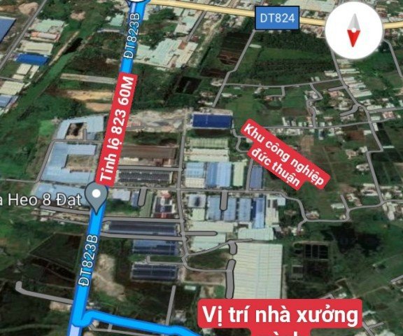 Nhà Xưởng cho thuê tại: khu công nghiệp Đức Thuận, huyện Đức Hòa,Long An, ngay vòng xoay Mỹ Hạnh, cách cầu lớn Hóc Môn chỉ 2km.