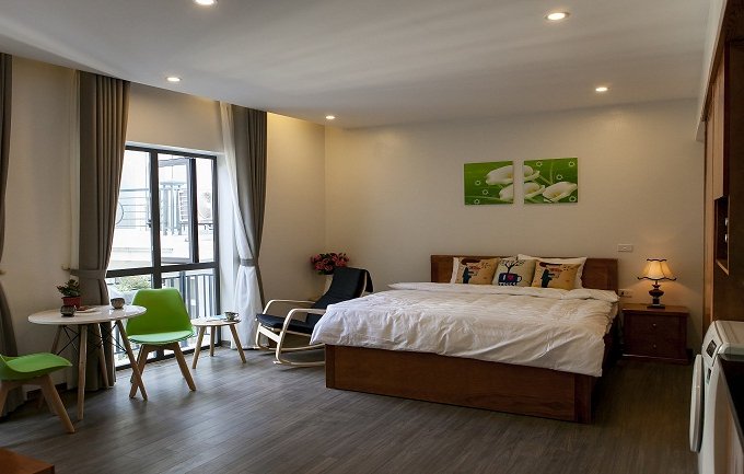 Cho thuê căn hộ dịch vụ tại Nghi Tàm, Tây Hồ, 40m2, studio, đầy đủ nội thất mới hiện đại