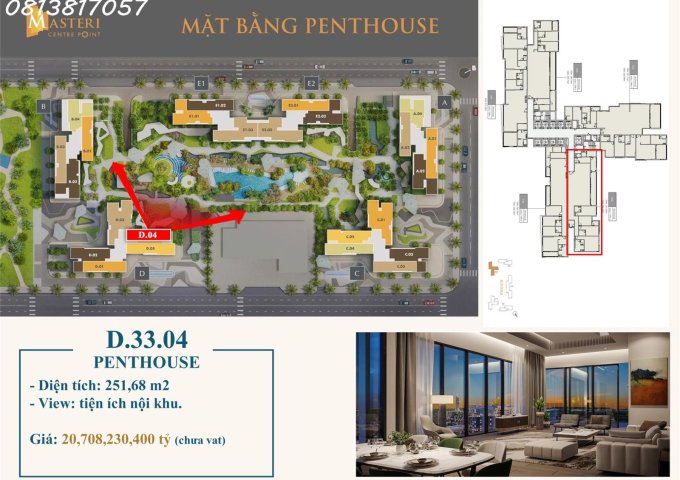 Penthouse Masteri Central Point, Vinhomes Grand Park Chỉ dành cho giới thượng lưu