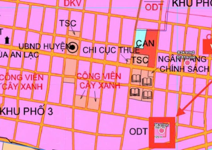 Mở bán 18 nền sổ đỏ riêng Đường Phan Bội Châu, Thị trấn Tân Châu, Huyện Tân Châu, Tây Ninh