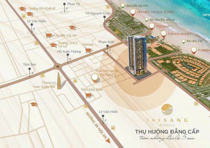 Căn hộ hàng hiệu The Sang Residence siêu rộng (DT 105,5m2), dự án cao cấp ven biển Mỹ Khê, sở hữu lâu dài