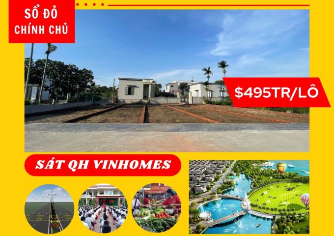 Cần tiền bán nhanh lô đất sát Khu đô thị Vinhomes Dương Kinh giá 495tr