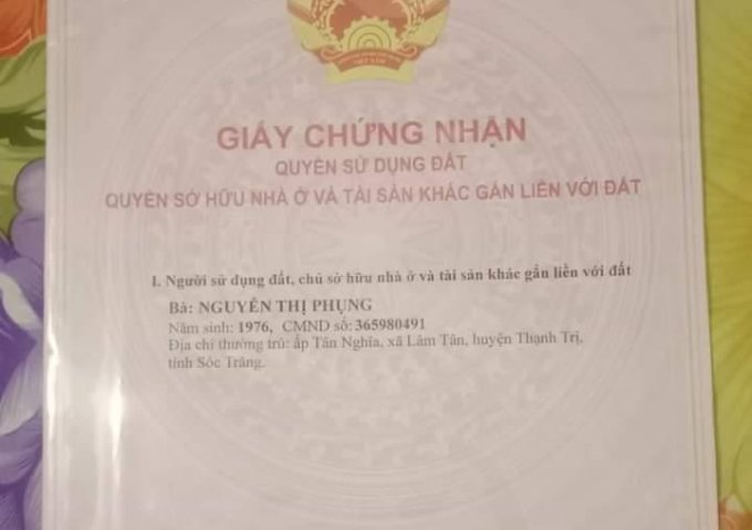 ĐẤT ĐẸP - GIÁ TỐT - Cần Bán Lô Đất Vị Trí Đắc Địa Tại xã Thạnh Tân - huyện Thạnh Trị - Sóc Trăng