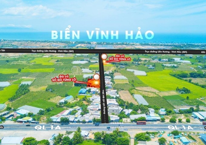 Bán đất ven biển Liên Hương, Bình Thuận chỉ 799 triệu, full thổ cư, sổ sẵn, đường 29m.