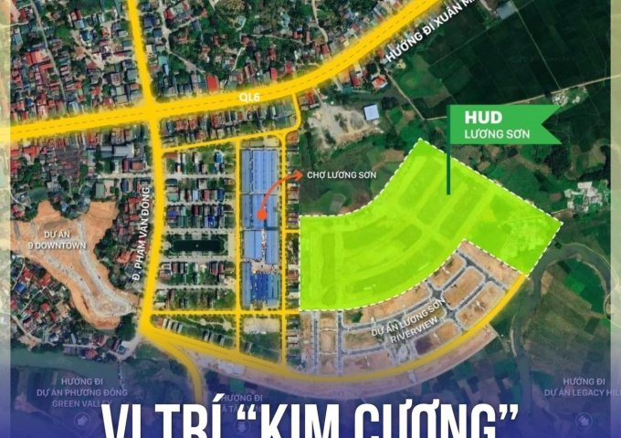 Đất nền cạnh chợ Lương Sơn giá đầu tư chỉ 600tr