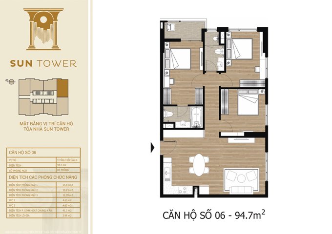 Nhà mình cần bán Gấp căn hộ 3 phòng ngủ chung cư Tây Hồ Residence ( HDI Tây Hồ)