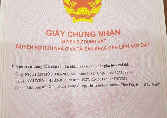 Cần Bán Dự Án Vườn Sen L024 25 thị xã Từ Sơn, tỉnh Bắc Ninh.