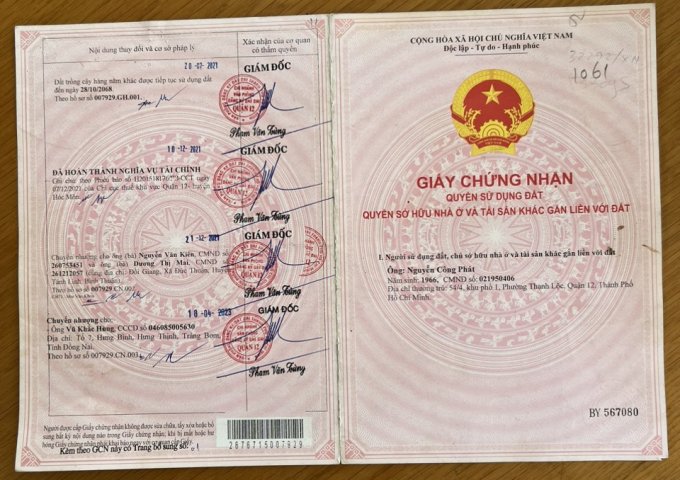 Chính chủ cần bán đất mặt tiền đường Hà Huy Giáp, Phường Thạnh Lộc, Quận 12, TPHCM giáp quận Gò Vấp ( 5 phút )