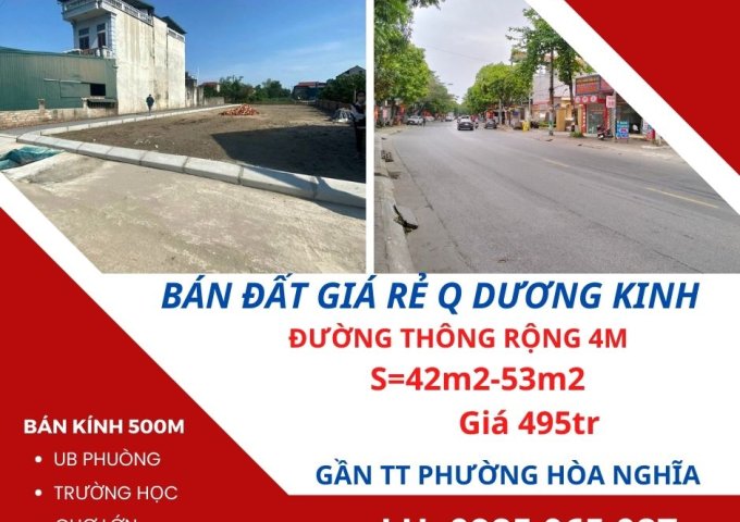 Bán đất Đô Thị giá rẻ gần TT phường Hòa Nghĩa Q DK