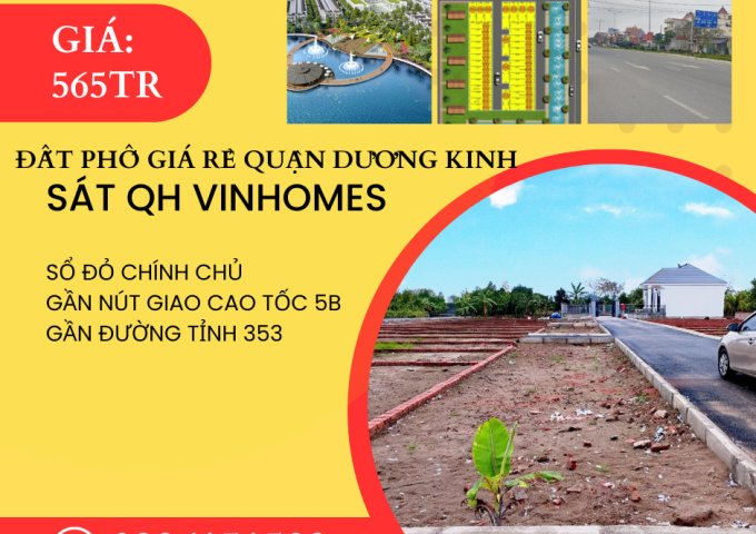 Bán lô đất 2 mặt thoáng nằm sát khu đô thị Vinhomes Dương Kinh