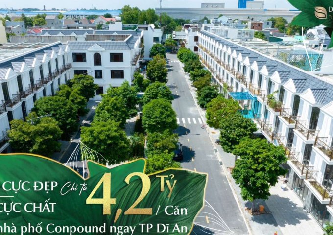 Bán nhà Đông Hưng - TP Dĩ An, 1 trệt 2 lầu, 4PN - 5WC, nhà mới 100%, sổ sẵn, giá 4,2 tỷ