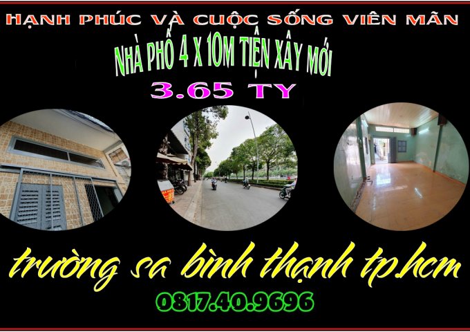 Chỉ 3.65 tỷ cho nhà phố 4 x 10m góc 2 mặt hẻm Trường Sa kề Q1 TP.HCM