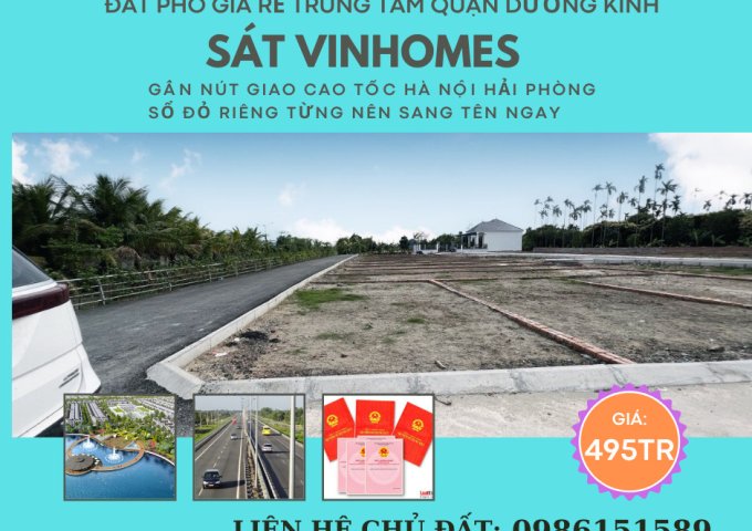 Cần bán lô đất giá rẻ nhất nằm tại quận Dương Kinh- gần với khu đô thi Vinhomes thuộc phường Hòa Nghĩa- Hải Phòng.