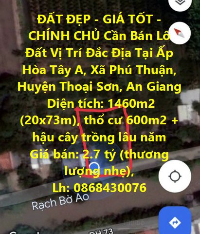 ĐẤT ĐẸP - GIÁ TỐT - CHÍNH CHỦ Cần Bán Lô Đất Vị Trí Đắc Địa Tại Hoà Tây A, Phú Thuận