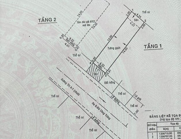 Bán nhà Hóc Môn, mặt tiền đường Tân Hiêp 8-1, đúc 1 lầu, KT 4,2x20m, 3PN. giá 3,95 tỷ